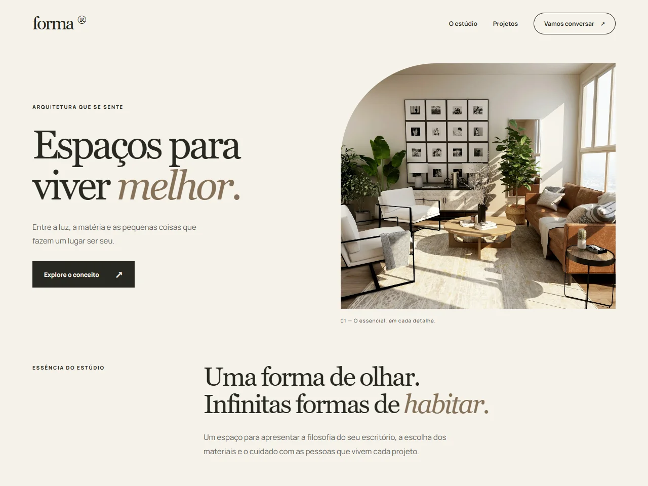 Prévia do modelo conceitual Forma, Arquitetura & interiores