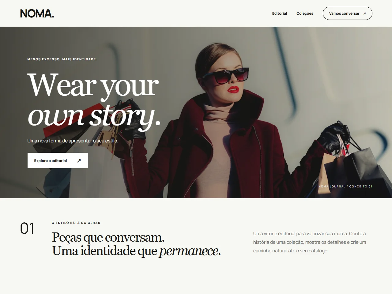 Prévia do modelo conceitual Noma, Moda & catálogo