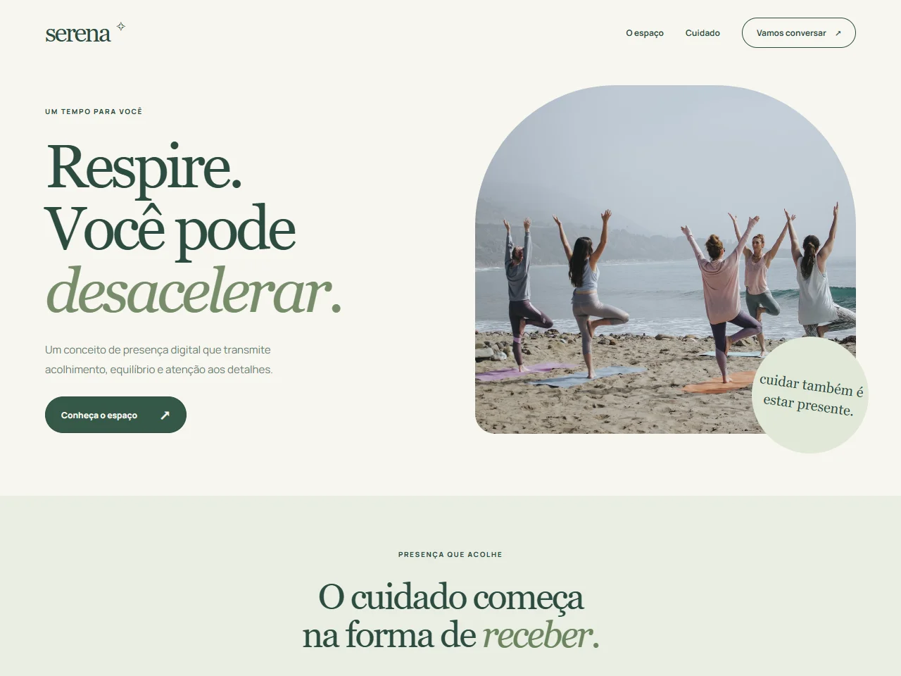 Prévia do modelo conceitual Serena, Saúde & bem-estar